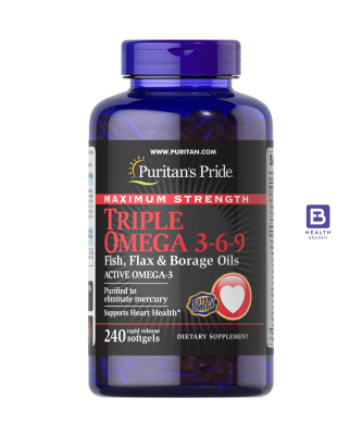 Triple Omega 3-6-9 (Fish, Flax & Borage Oils) (3600 MG) (240 Softgels)