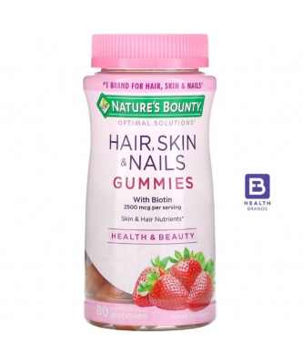 Hair, Skin & Nails + Biotin (2500 MCG) (Strawberry Flavored) (80 Gummies)