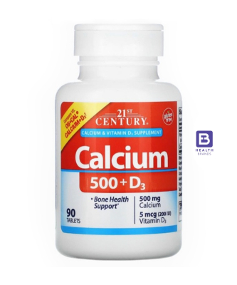 Calcium (500 MG) + Vitamin D3 (5 MCG) (200 IU) (90 Tablets)