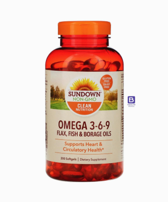 Omega-3-6-9 Flax, Fish & Borage Oils (3600 MG) (200 Softgels)