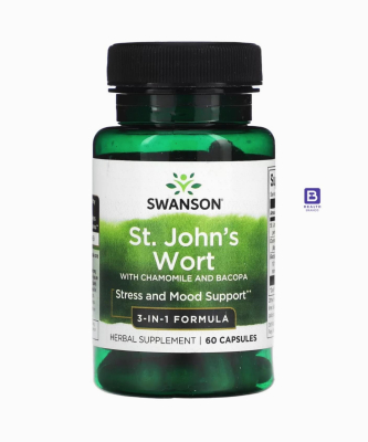 St. John's Wort (254 MG) + Chamomile + Bacopa (60 Capsules)